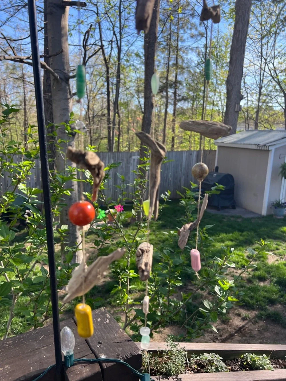 Wind hanging decor handmade using driftwood and fro Potomac River - Picture 2 of 15